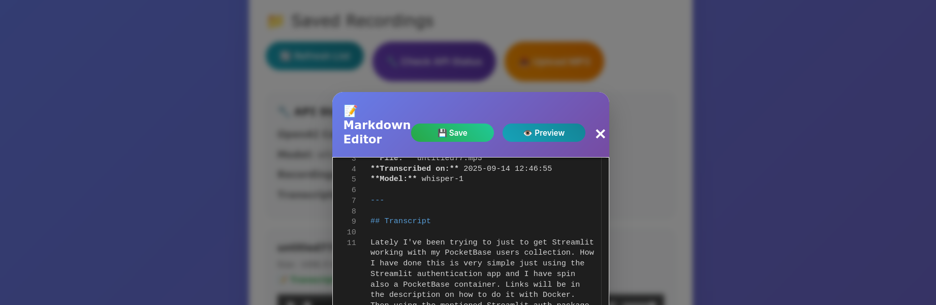 Monaco Editor inside a FastAPI powered audio WebAPP