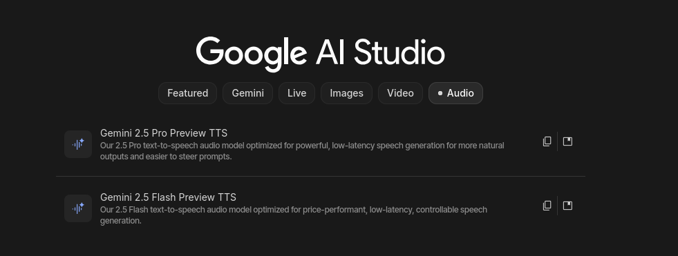 TTS via Google AIStudio