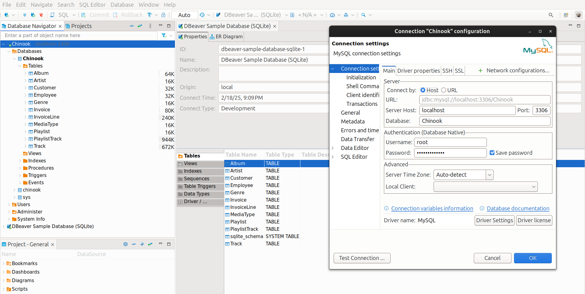 MySQL Dbeaver Chinook