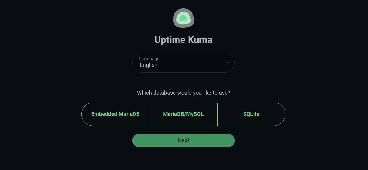 Uptime Kuma x SQLIte as DB