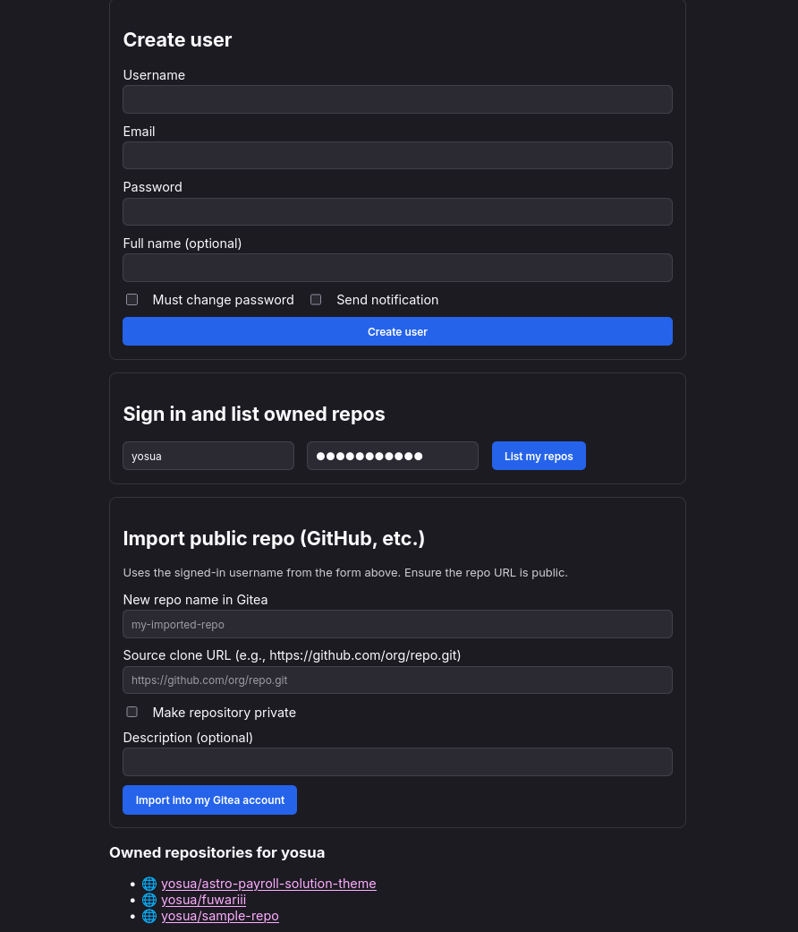 Gitea x FastAPI