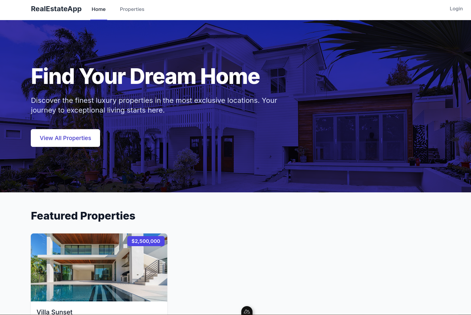 Properties web app via Nuxt