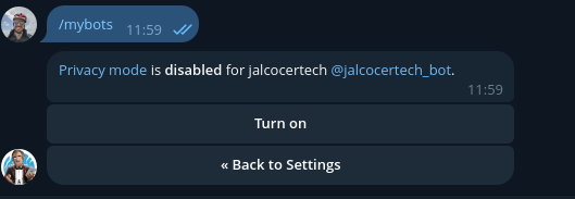 TG Bots Settings