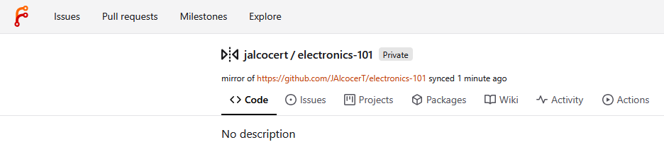 Github to Forgejo mirror