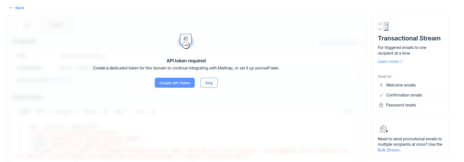 Creating the Mailtrap API Token