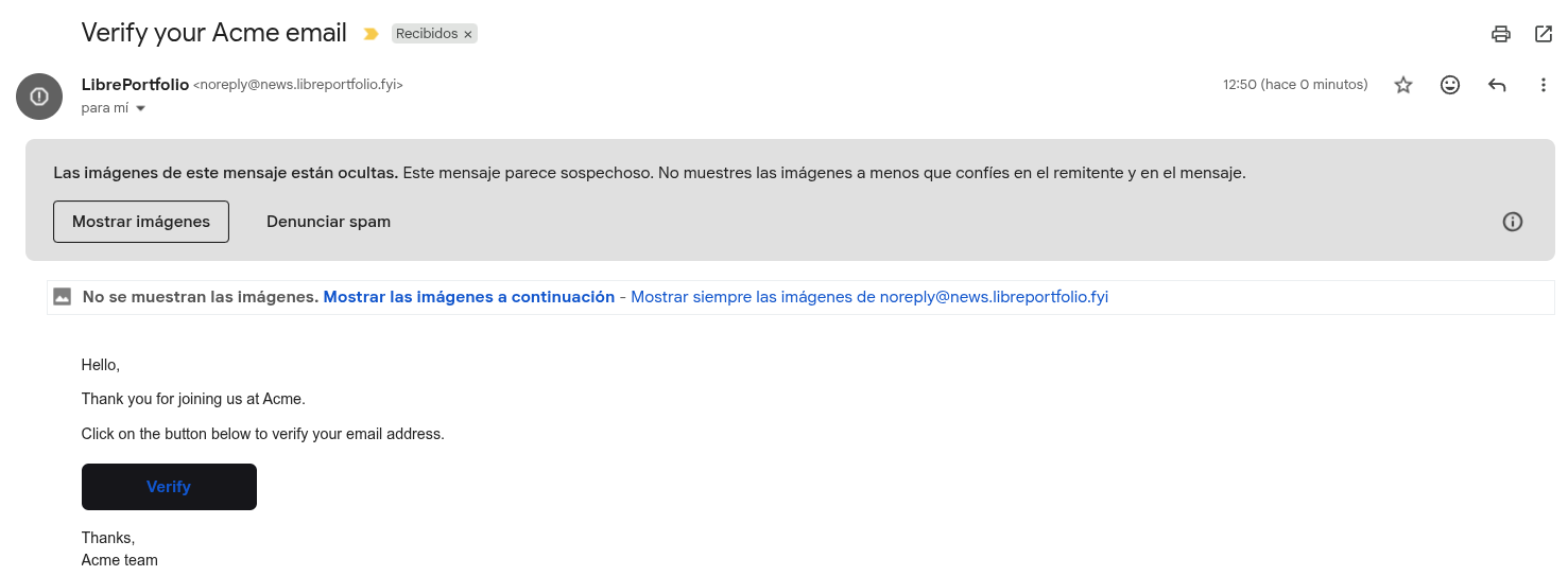 Mailtrap as Pocketbase SMTP to verify emails