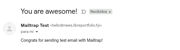 Mailtrap working programatically via API with custom domain to gmail