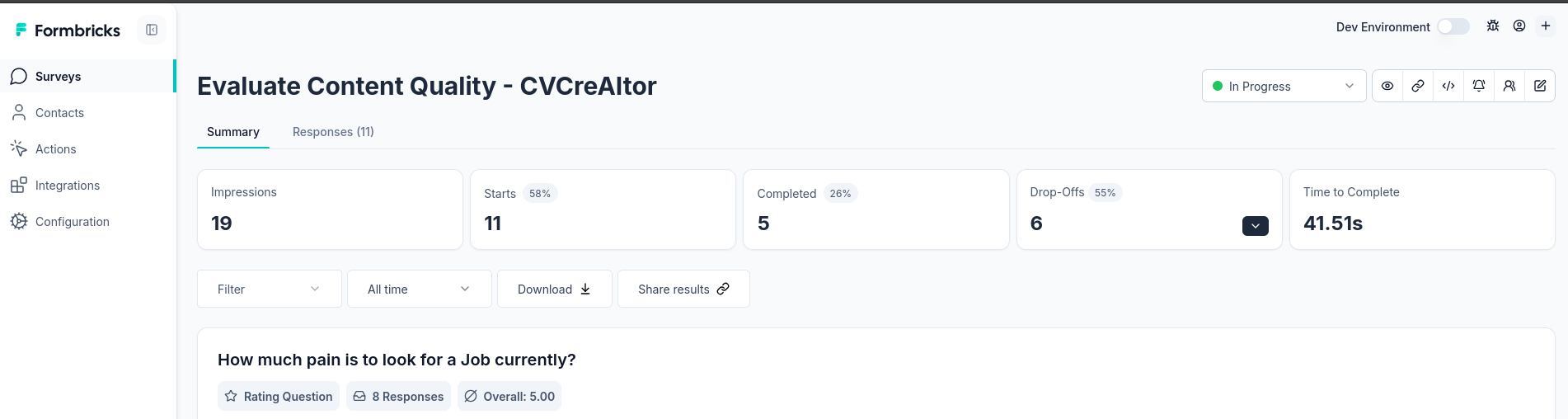 Formbricks survey Example