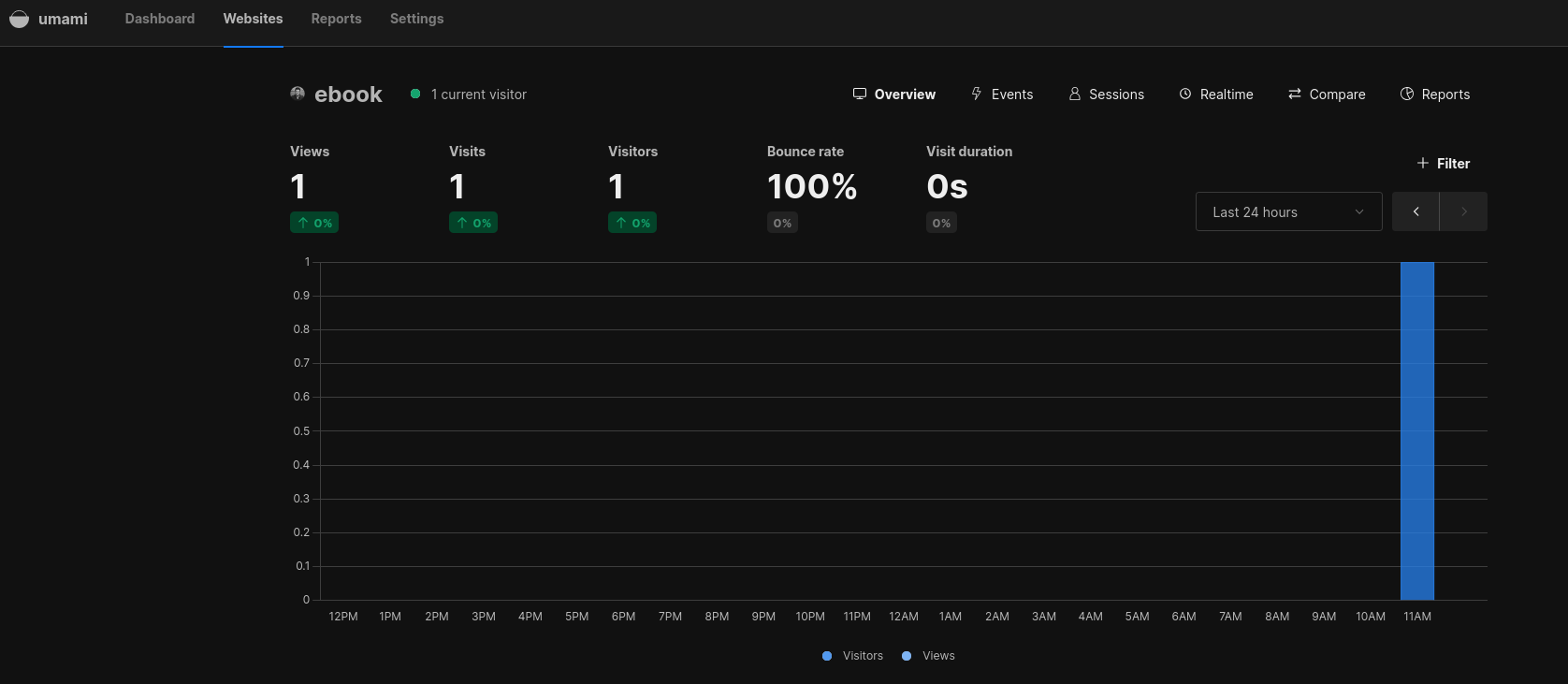 Ebook Landing + Umami Web Analytics