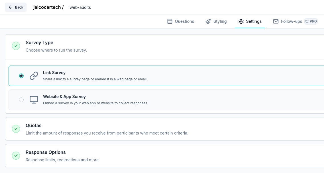 creating formbricks link