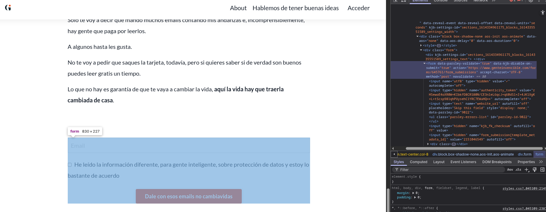 Subscribe Web Example
