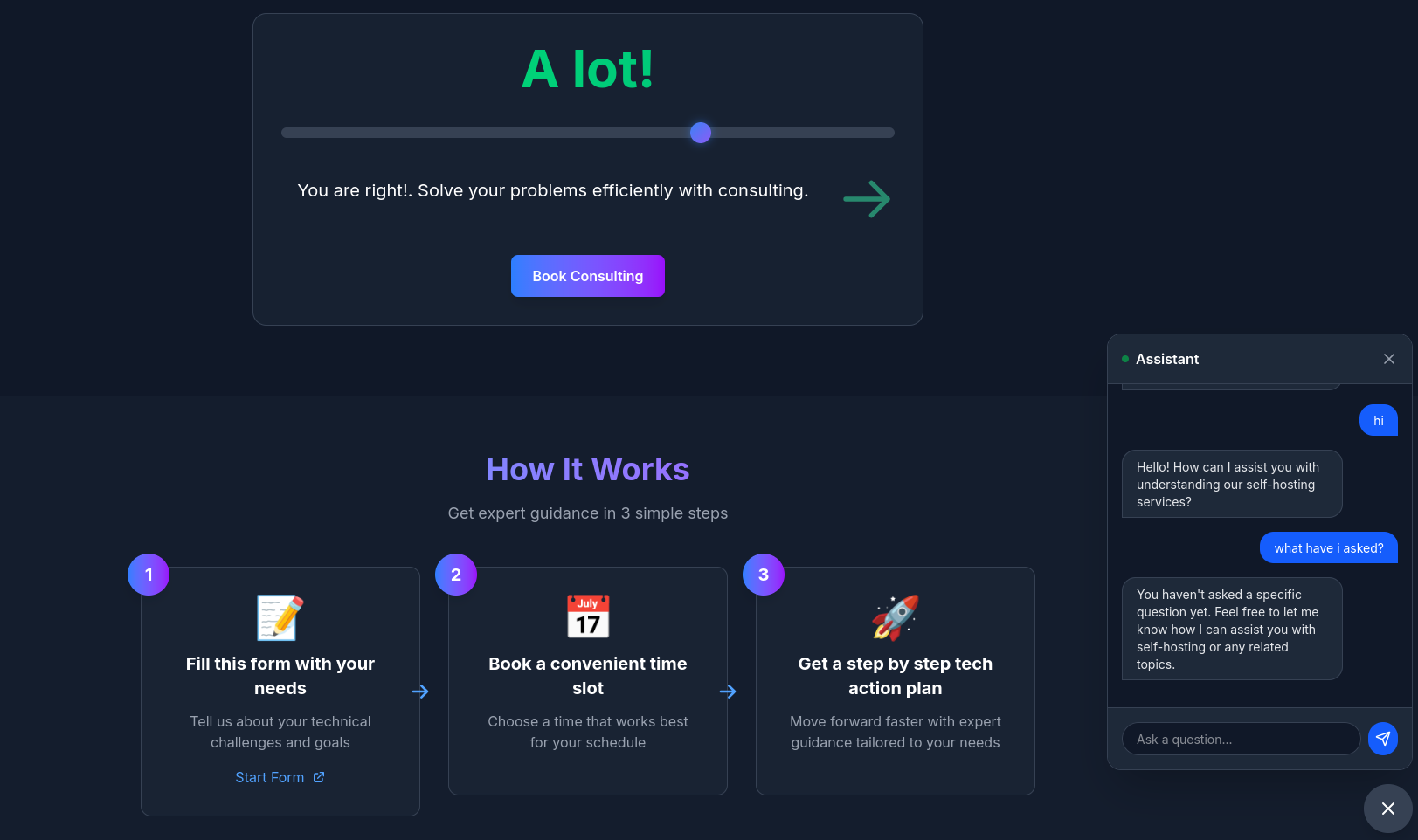 Selfhosted Landing Page for DWY via Astro + FastAPI + OpenAI Chatbot