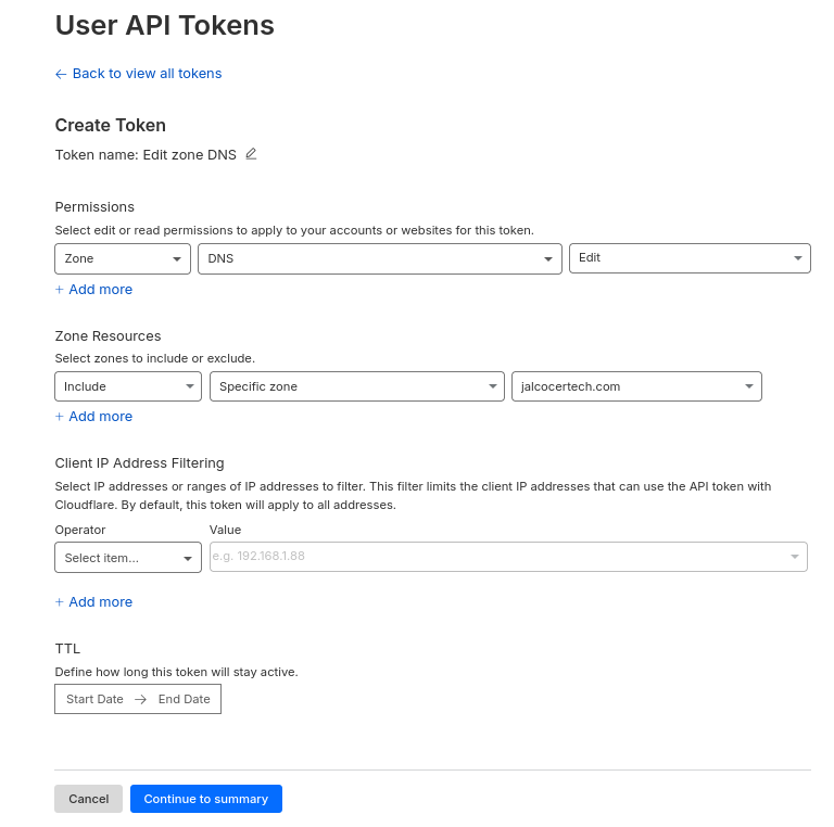 Getting a Cloudflare API Token