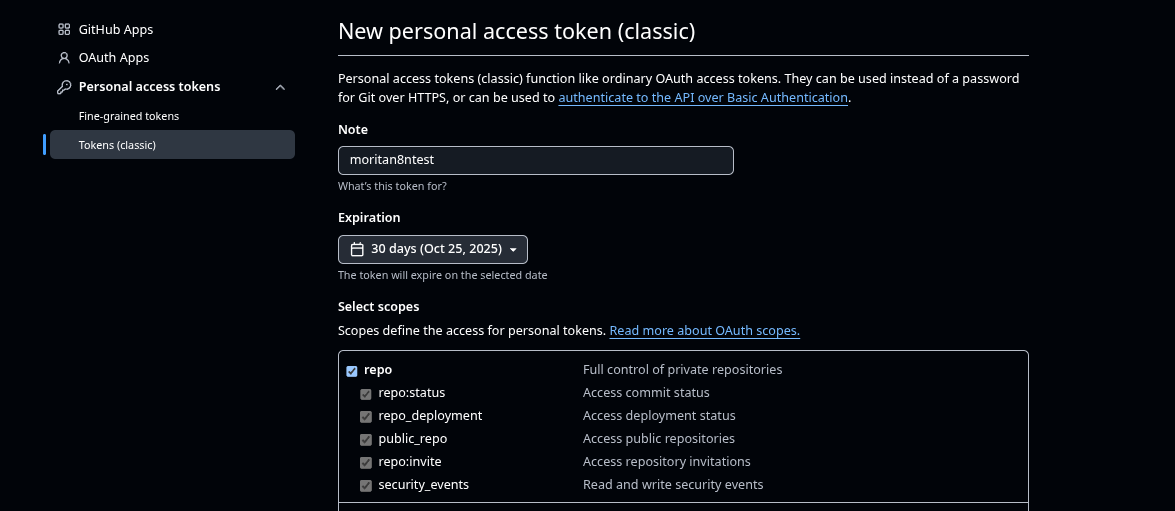 Github Personal Access Token