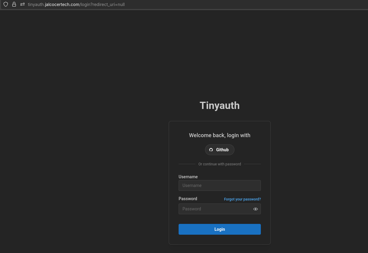 TinyAuth UI with https