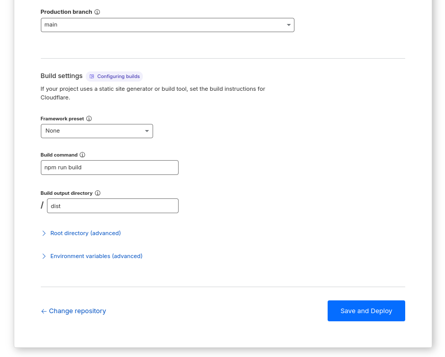 Cloudflare build