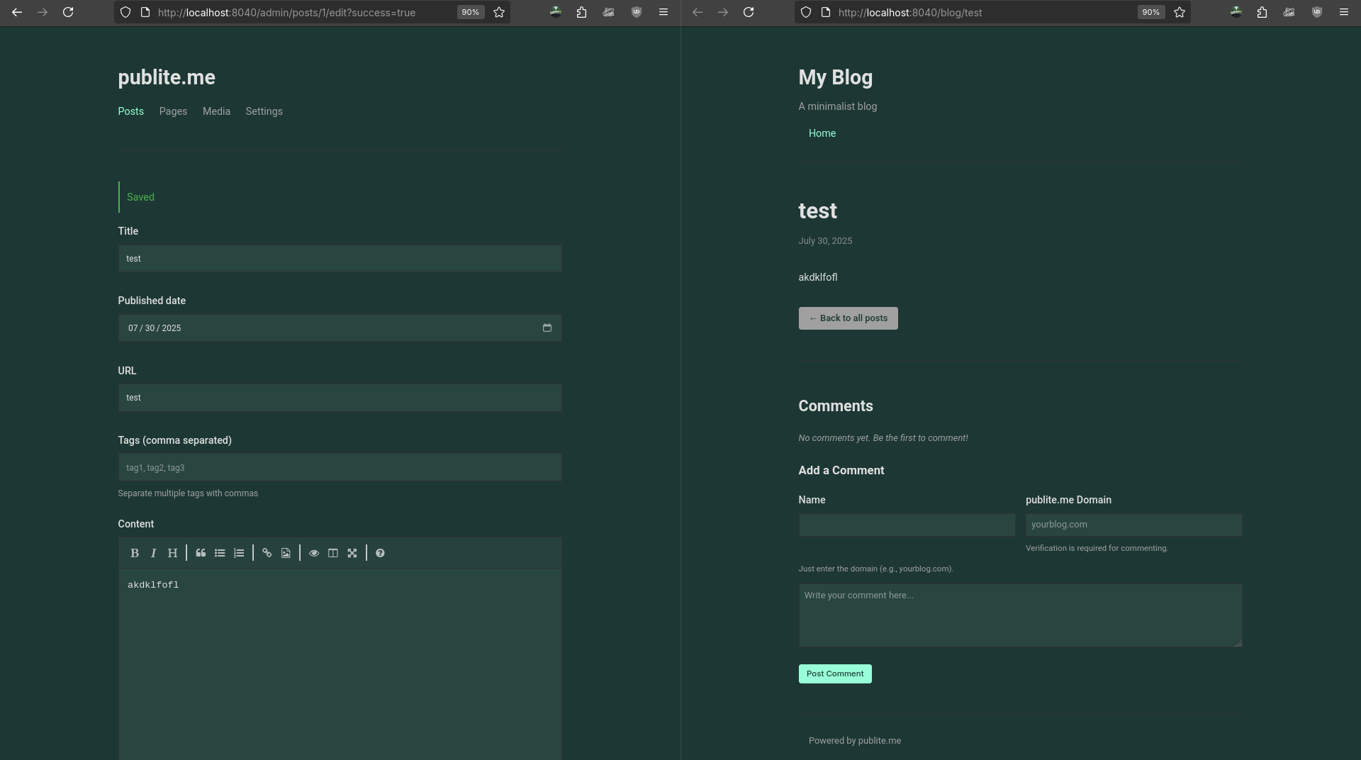 PubliteMe UI