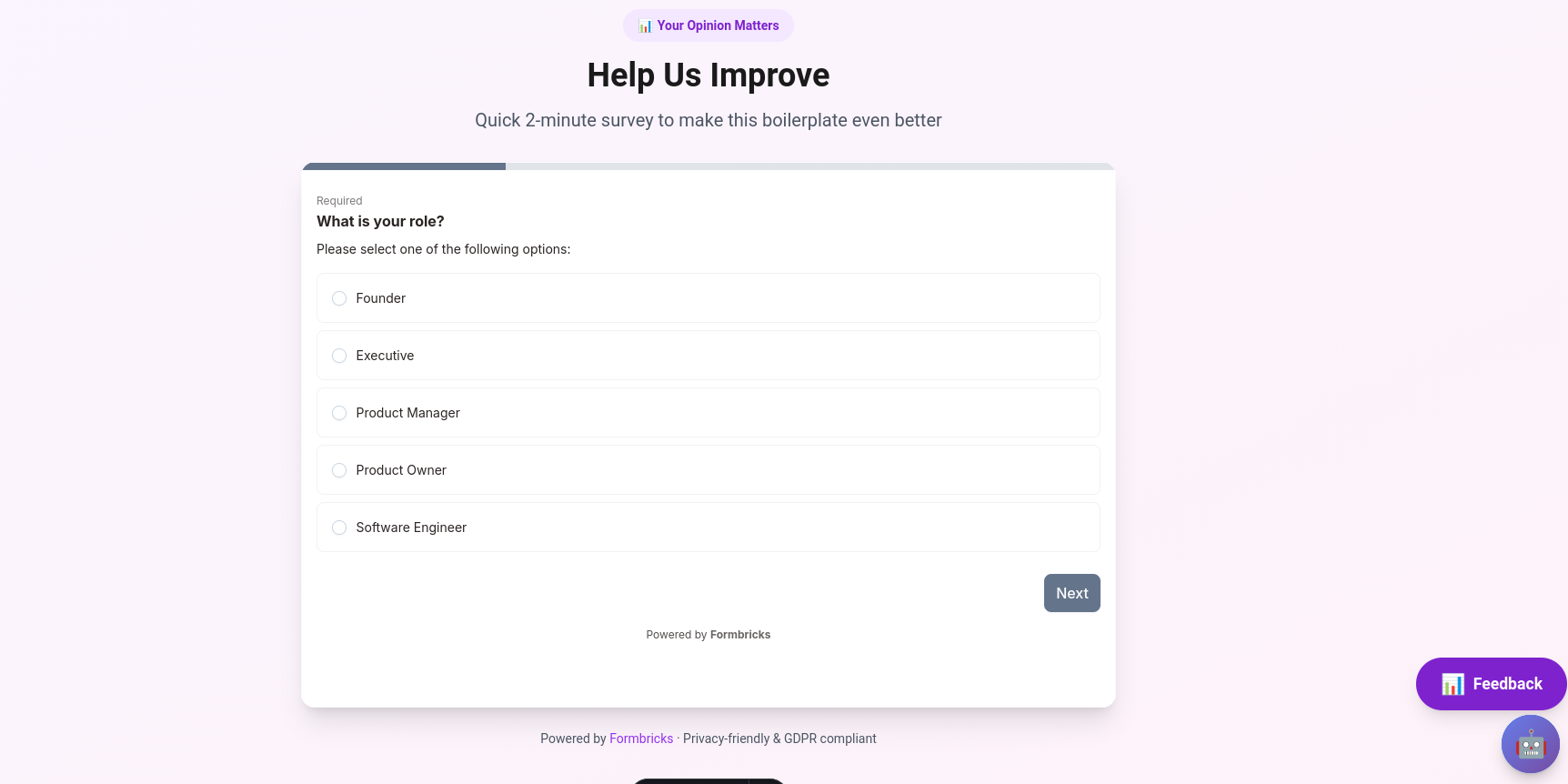 Formbricks Inline Astro versus TSx Modal