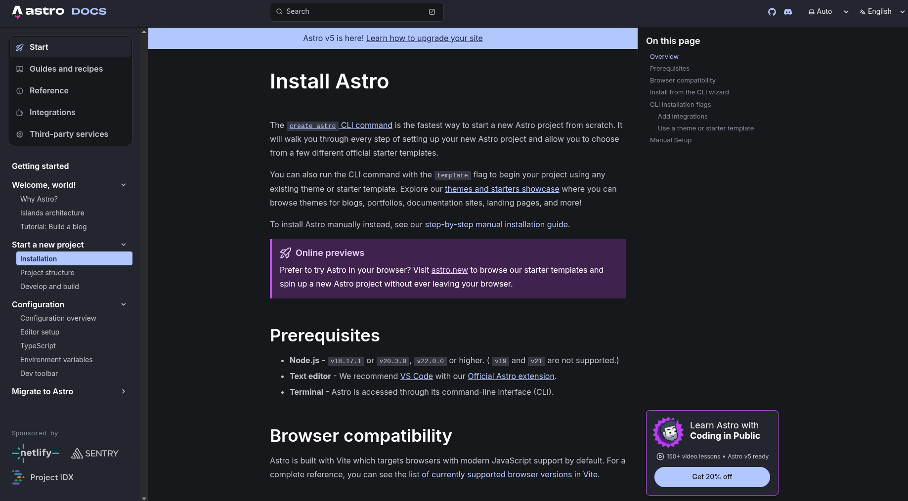 Starlight Theme Docs UI