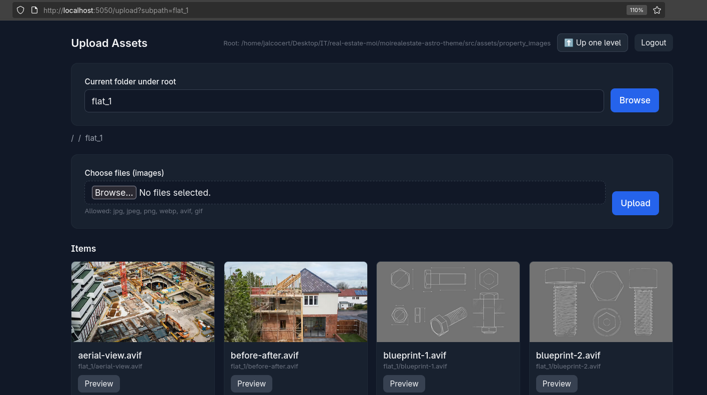 Uploading real estate photos via Flask