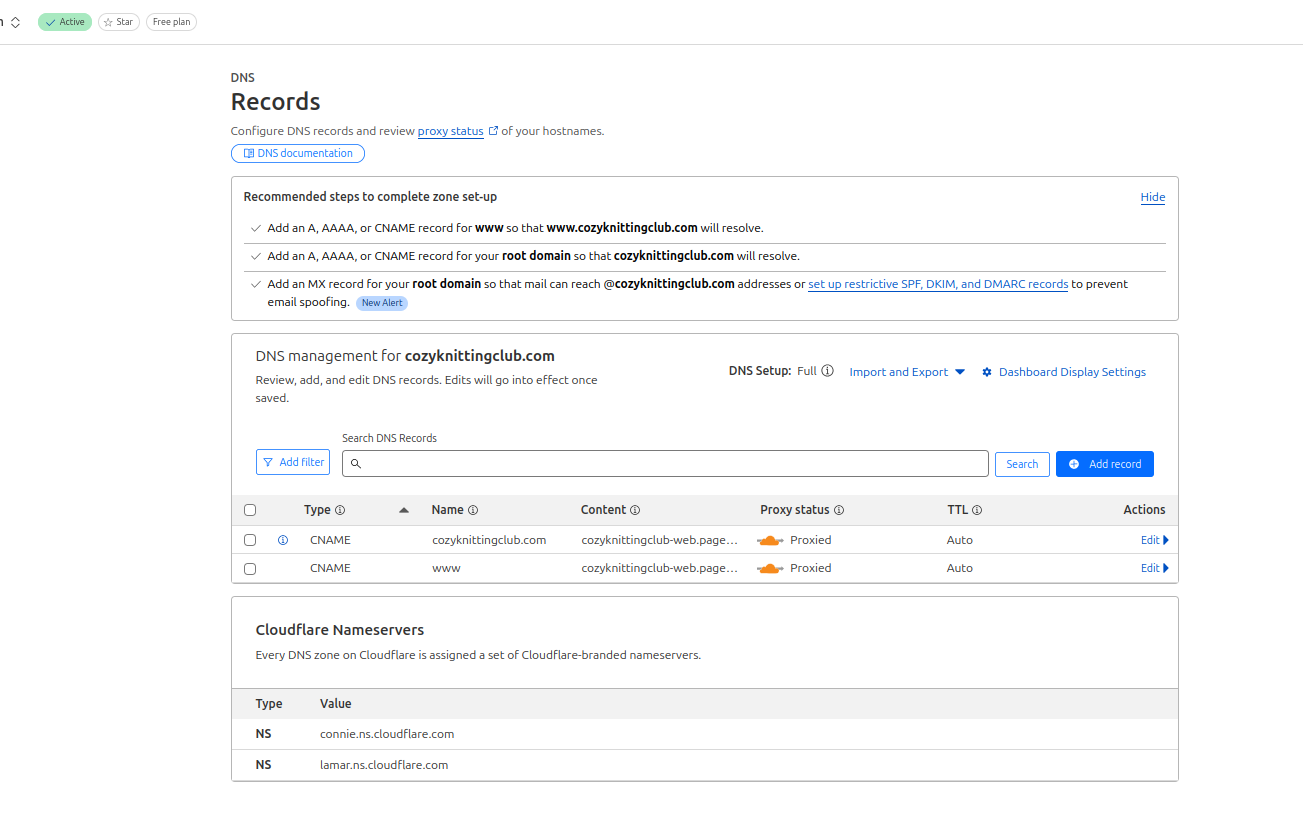 Custom Domain CKC - DNS Records Working