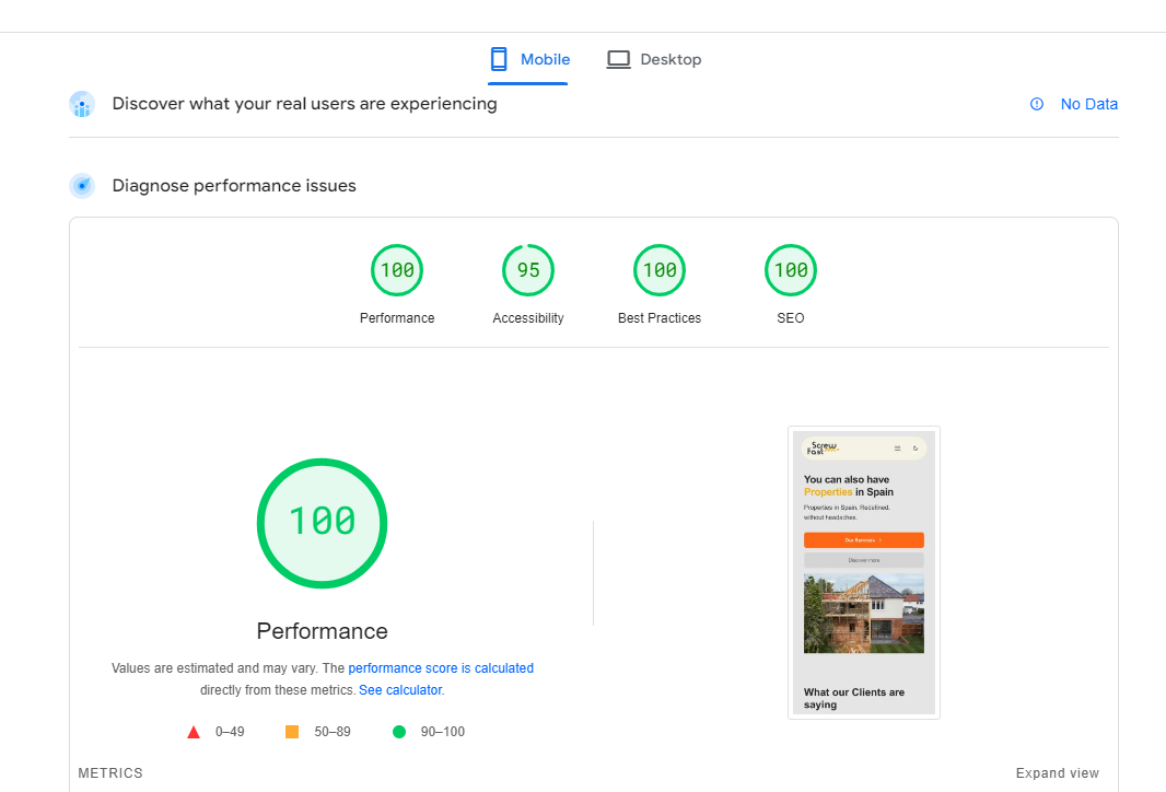 RealEstate Web - Performance